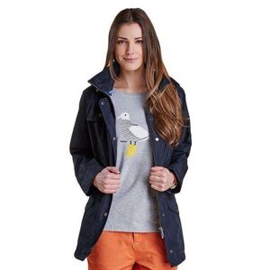 Barbour Trevose Navy Waterproof Jacket Size 4 $399 Retail